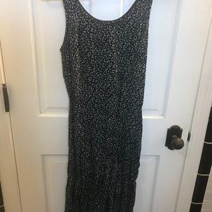Black and White floral Corset-back Casual Dress
